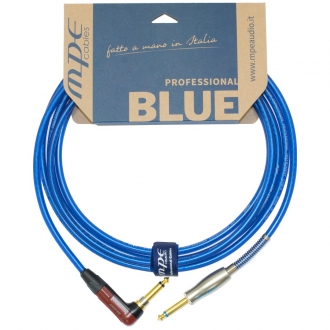 Cavo professionale studio strumenti chitarra basso tastiera jack dritto e jack NEUTRIK SILENT pipa angolo 90 mod: BLUE1-SP