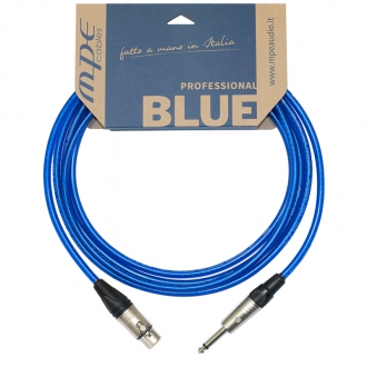 Cavo professionale per microfono con 1 jack mono e 1 XLR Neutrik femmina mod: BLUE3