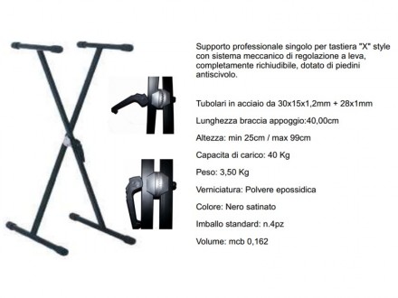 Supporto regolabile per tastiera e mixer mod: MKS100