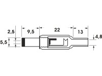 Connettore DC dritto con corpo in pvc 5,5 x 2,5 x 11 mm mod. DC3